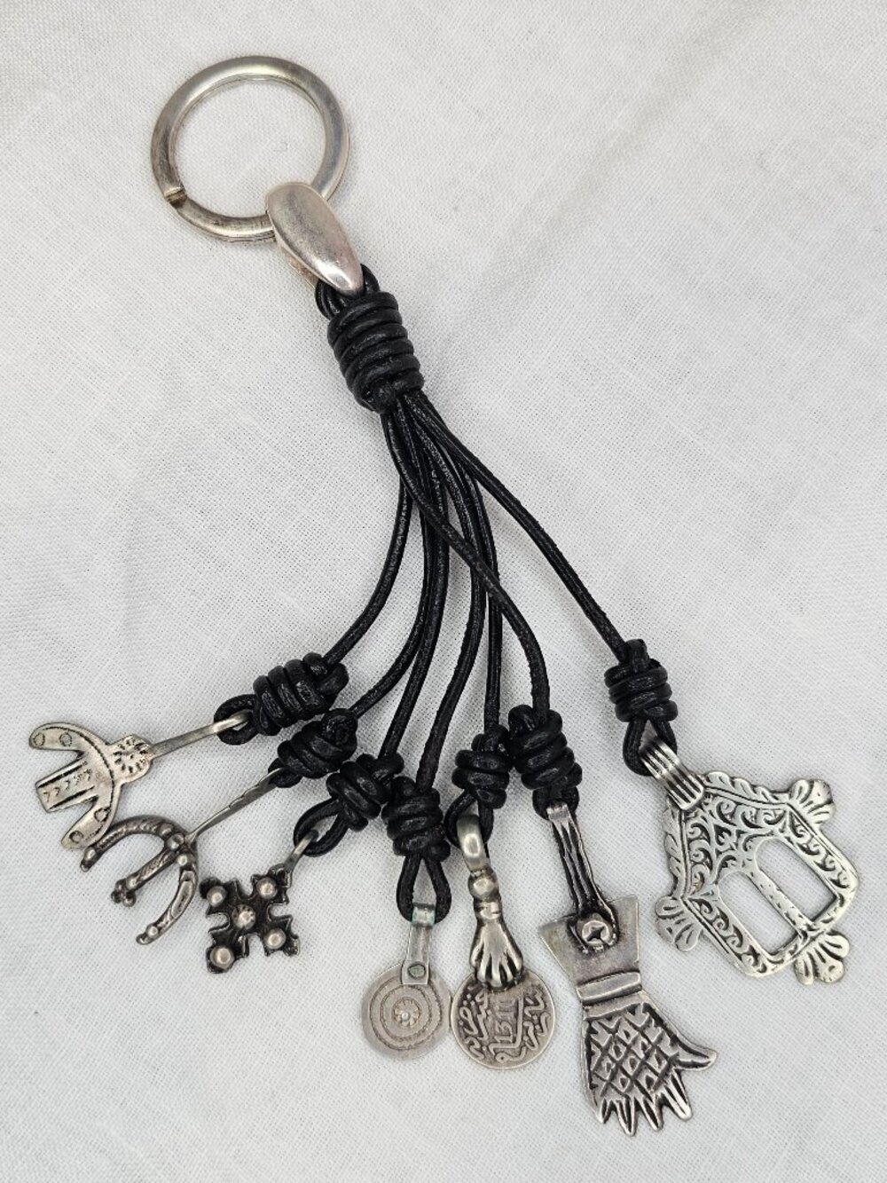 North Africa Morocco Berber Talisman Charm Keychain Sacred Geometry Amulet
